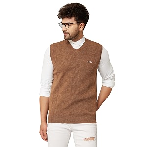 kvetoo v neck sleeveless winter wool sweater for men