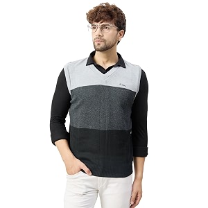 kvetoo v neck sleeveless winter wool sweater for men