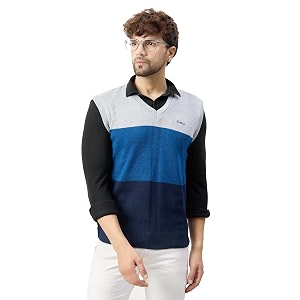 kvetoo v neck sleeveless winter wool sweater for men