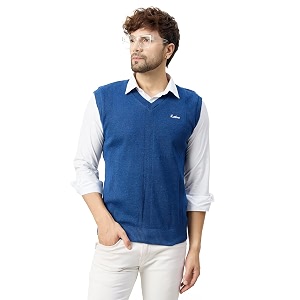kvetoo v neck sleeveless winter wool sweater for men
