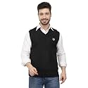 Kvetoo V Neck Sleeveless Winter Wool Sweater for Men