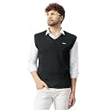 Kvetoo V Neck Sleeveless Winter Wool Sweater for Men
