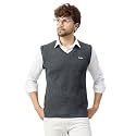 Kvetoo V Neck Sleeveless Winter Wool Sweater for Men