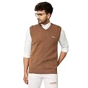Kvetoo V Neck Sleeveless Winter Wool Sweater for Men