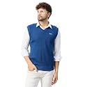Kvetoo V Neck Sleeveless Winter Wool Sweater for Men