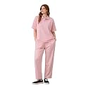 Kvetoo Women Solid Tracksuit Set Cotton Lounge