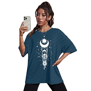 Kvinner Womens Solid Oversized Fit T-Shirt