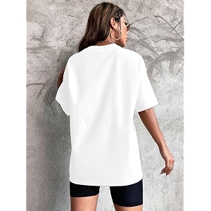 Kvinner Womens Solid Oversized Fit T-Shirt