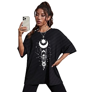 Kvinner Womens Solid Oversized Fit T-Shirt