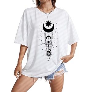 Kvinner Womens Solid Oversized Fit T-Shirt