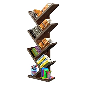 engineered wood 7-tier book rackstorage of book casefree-standing books holder organizerspace saver for homeofficeset of 1 brown diydo-it-yourself