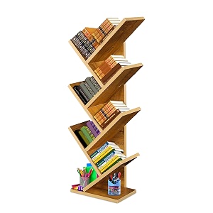 engineered wood 7-tier book rackstorage of book casefree-standing books holder organizerspace saver for homeofficeset of 1 brown diy oack yellow diydo-it-yourself