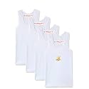 KWALITY Boys White Cotton Vest Pack of 4
