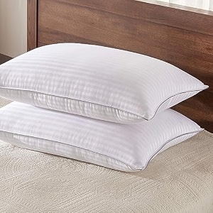 standard pillows for sleeping hotel pillows set of 2 hypoallergenic down alternative pillows for side back and stomach sleepers sleeping pillow 17inch27inch white sattin