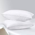 Standard Pillows,2 Pack Hotel Quality Premium Fiber 3D Conjugated Pillows, Takiya Set of (20inch*30inch, White Sattin)