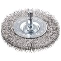 Kwb Disc Brush, Fine, Stainless Steel Wire, Ø 75 mm for Metal and Stone, Wire Brush for Drilling Machine Incl. E6.3 Hexagonal Shaft, for Derusting, Descaling, Roughening and Cleaning