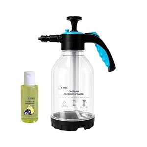 kwel 2 litre foam sprayer combo with 100 ml car foam shampoo  manual pressure foam sprayer  thick foam car amp bike washing kit for home amp garage
