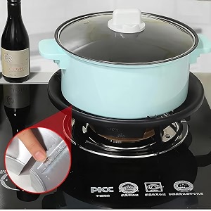 kwer black gas saver burner stand 4-leg chula support windproof energy-saving metal jali ring 07mm pack of 2