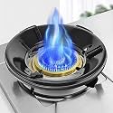 KWER Black Gas Saver Burner Stand, 4-Leg Chula Support, Windproof Energy-Saving Metal Jali Ring, 0.7mm (Pack of 4)