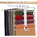 KWER Foldable Hangers for Clothes Hanging Multi-Layer Multi-Purpose Pant Hangers for Wardrobe Magic Foldable Hanger Clothes Hanger Multipurpose Hanger Organizer Steel
