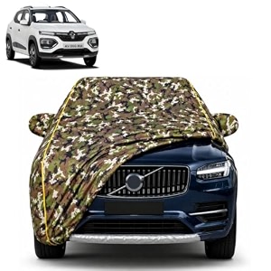 kwid 100 waterproof car cover  dustproof sun protection cover  soft cotton lining  triple stitched  mirror pocket  antenna pocket  all weather body cover army