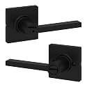Kwikset Casey Interior Privacy Door Handle with Lock, Door Lever for Bathroom and Bedroom, Matte Black Reversible Keyless Turn Lock, with Microban Protection (Pack of 12)