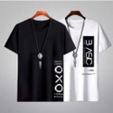 KWINGS Printed Men Round Neck Black White