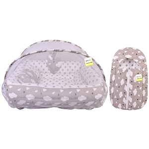 kwitchy baby bedding combo set mattress amp carry bag combo 0-6 months grey 2pcs set