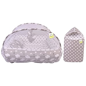 kwitchy baby bedding combo set mattress amp carry bag combo 0-6 months grey 2pcs set