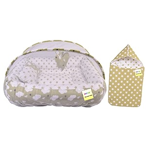 kwitchy baby bedding combo set mattress amp carry bag combo 0-6 months grey 2pcs set