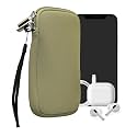 kwmobile Universal Phone Pouch Size L - 6.5" - Neoprene Smartphone Pouch with Zip - Water-Repellent Mobile Phone Case - Sleeve in Gray Green