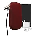 kwmobile Universal Phone Pouch Size M - 5.5" - Neoprene Smartphone Pouch with Zip - Water-Repellent Mobile Phone Case - Sleeve in Bordeaux