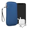 kwmobile Universal Phone Pouch Size XXL - 7" - Neoprene Smartphone Pouch with Zip - Water-Repellent Mobile Phone Case - Sleeve in Baltic Blue