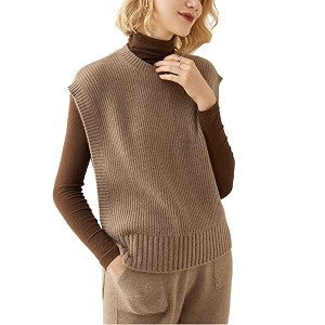 Kwoki Womens Round Neck Sweater Vests Casual