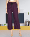 KWSH Women Regular Fit Purple Viscose Rayon Trousers