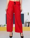 KWSH Women Regular Fit Red Viscose Rayon Trousers