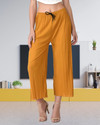 KWSH Women Regular Fit Yellow Viscose Rayon Trousers