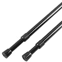 KXLife 2 Pack 5/8" Spring Tension Curtain Rod, Adjustable Tension Rods Black 18 to 30 Inch, RV Tension Bars, Tension Rod for Closet
