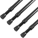KXLife 4 Pcs Spring Tension Curtain Rod Adjustable 28 to 40 Inches, Black