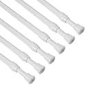 KXLife Tension Curtain Rod No Drill 16-28", Adjustable Spring Rod, 6Pcs