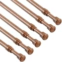 KXLife Tension Curtain Rod No Drill 16-28", Adjustable Spring Rod, 6Pcs