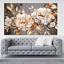 KYARA ARTS beautiful white Flower painting with frame Big Size (30inchx48inch) Wall Art for living room,Bedroom,Drawing room,Hotels-Wooden Framed-Digital Painting
