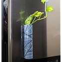 KYARI Magneto Metal Pots for Indoor Plants with Drainage Hole (Best Flower Pots &amp; Planters for Home Decor, Living Room, Kitchen, Bedroom, Table Top, Office, Gifting, Blue Geometric)
