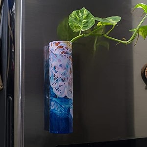 kyari blue marble design magnetic planter for indoor plants  rust-free  size 18  5  45 cm  single set  plants not included