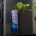 KYARI Blue Marble Design Magnetic Planter for Indoor Plants | Rust-Free | Size 18 * 5 * 4.5 cm | Single Set | Plants not Included