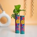 KYARI Magneto Metal Pots for Indoor Plants with Drainage Hole &amp; Stand (Best Flower Pots &amp; Planters for Home Decor, Living Room, Kitchen, Bedroom, Table Top, Office, Gifting, Multicolor, Pack of 2)