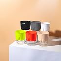 KYARI Set of 6 Red-Green-Black-Cream-Grey-White Self-Watering Pots for indoor plants | Planters for Home Decor | Live Plants