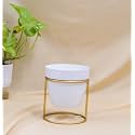 KYARI Vanessa Metal Pots For Indoor Plants With Drainage Hole & Stand (Best Flower Pots & Planters For Home Decor, Living Room, Kitchen, Bedroom, Table Top, Office, Gifting, Charming White, Pack of 1)