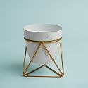 Kyari Metallic Unbreakable Single Decorative Small Golden Cross Stand with Small Pot / Planter