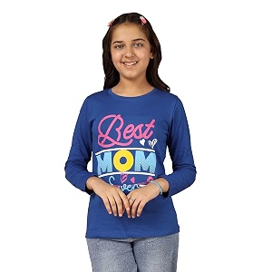 kyda kids 100 cotton girls full sleeve printed t-shirtregular fit round neck tops pack of 3